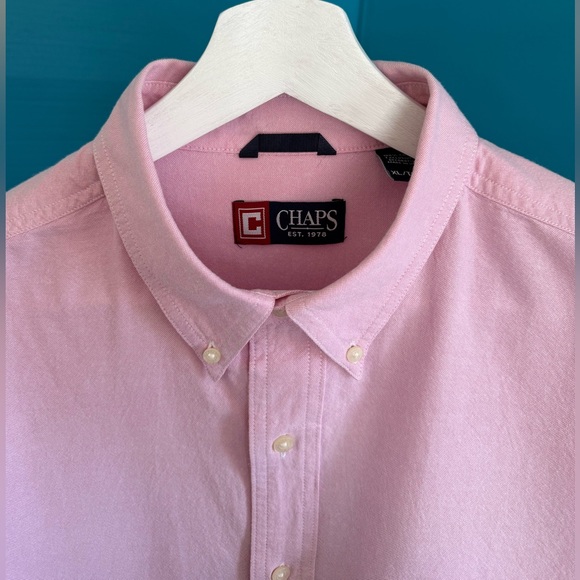 Chaps Men's Pink Button-Down Shirt ,100% cotton - Picture 4 of 12